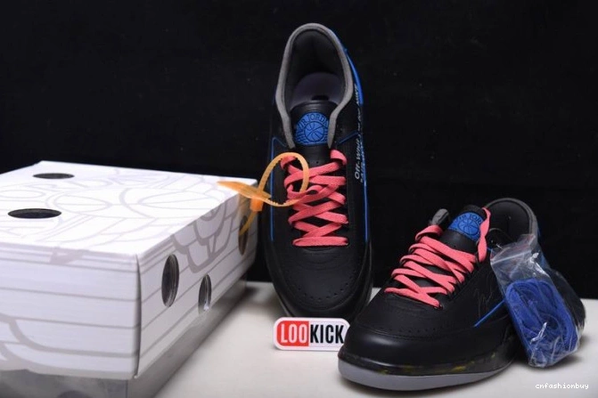 Retro Black Low Jordan 2 Blue Off-White SP DJ4375-004 0717